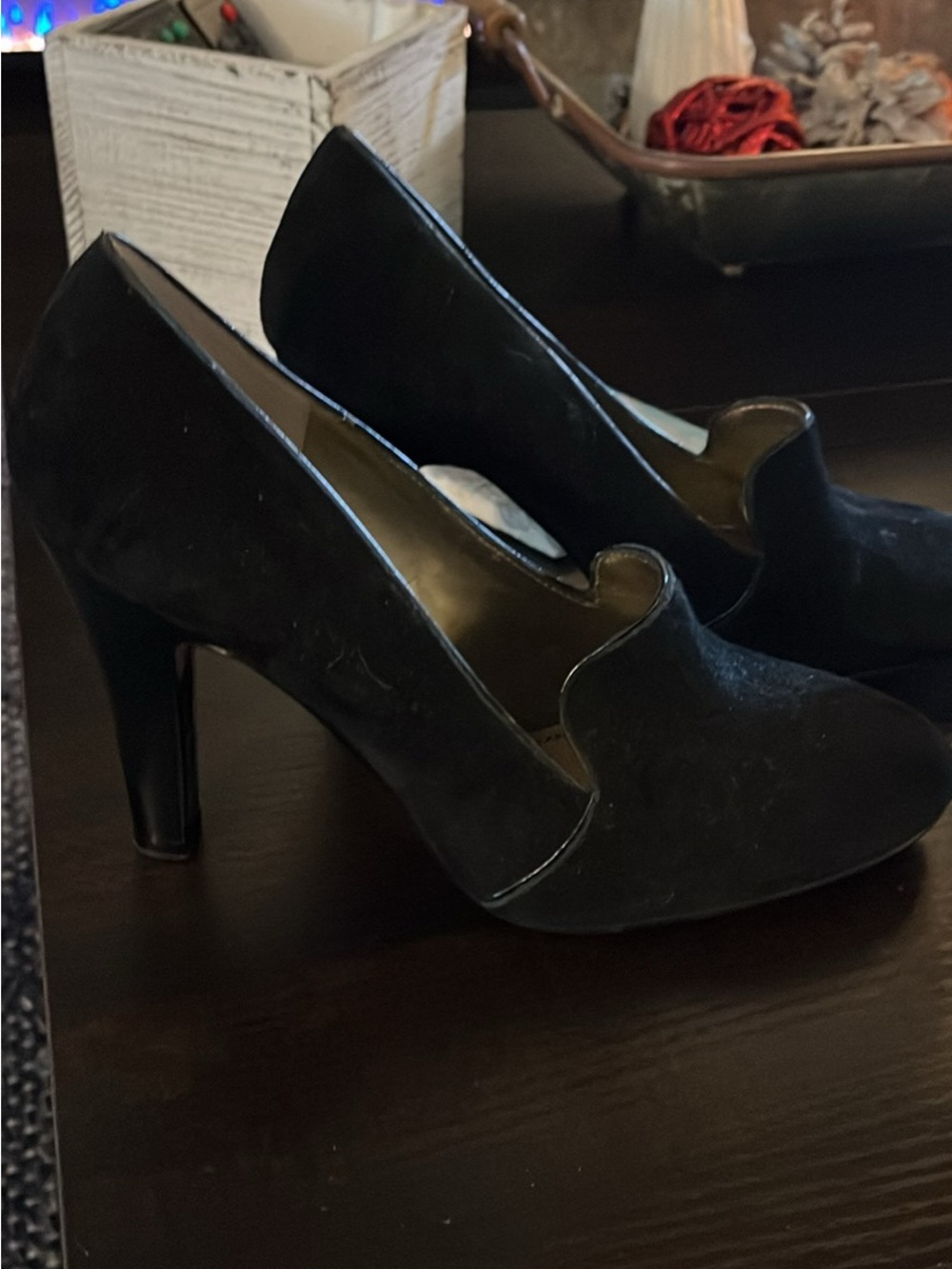 Elegant Black Suede Women's Heels